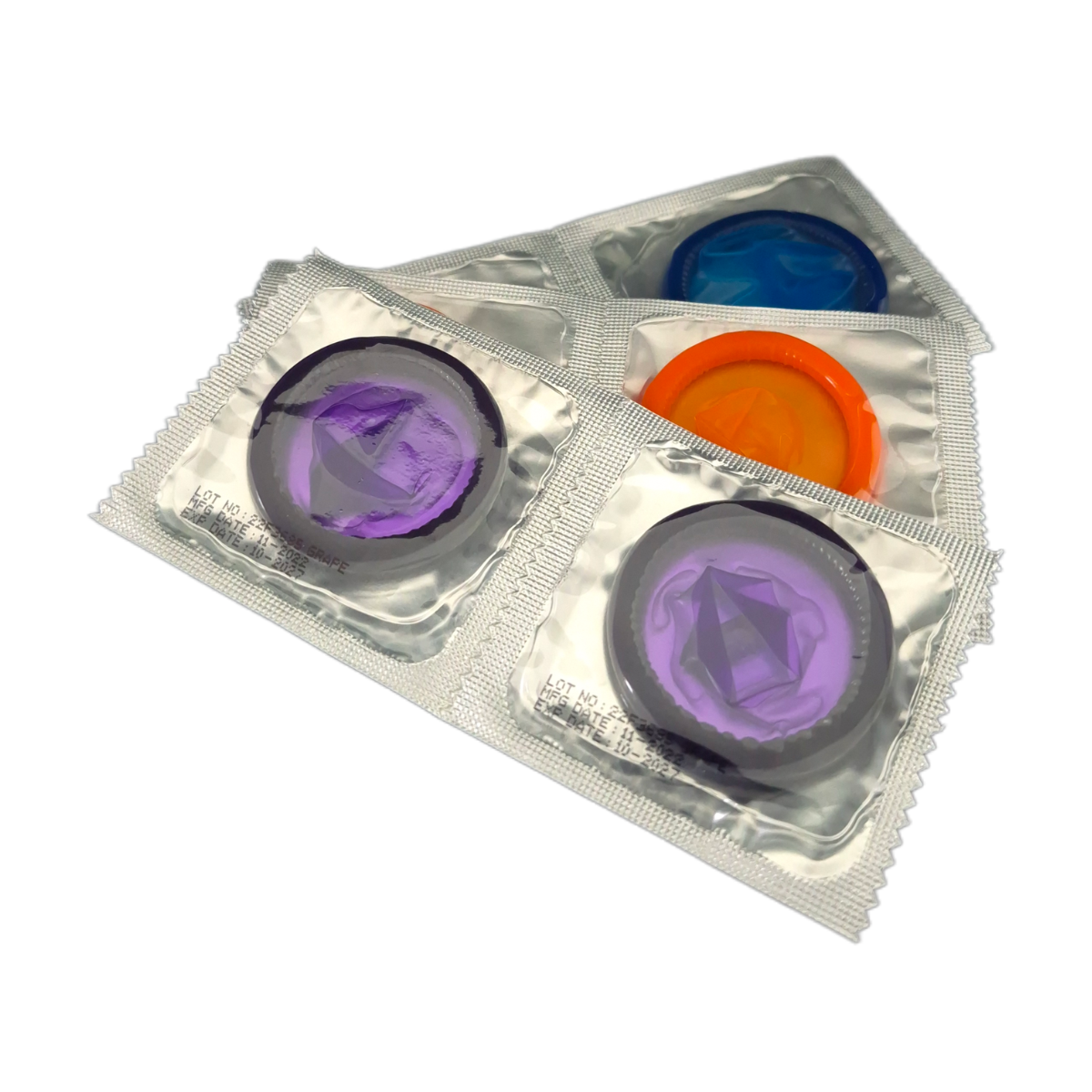 Playa Mixed Flavoured & Coloured Latex Condom Foils