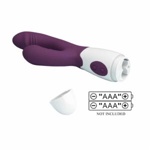 Pretty Love Andre Dual Stimulating Vibrator Purple Battery Position