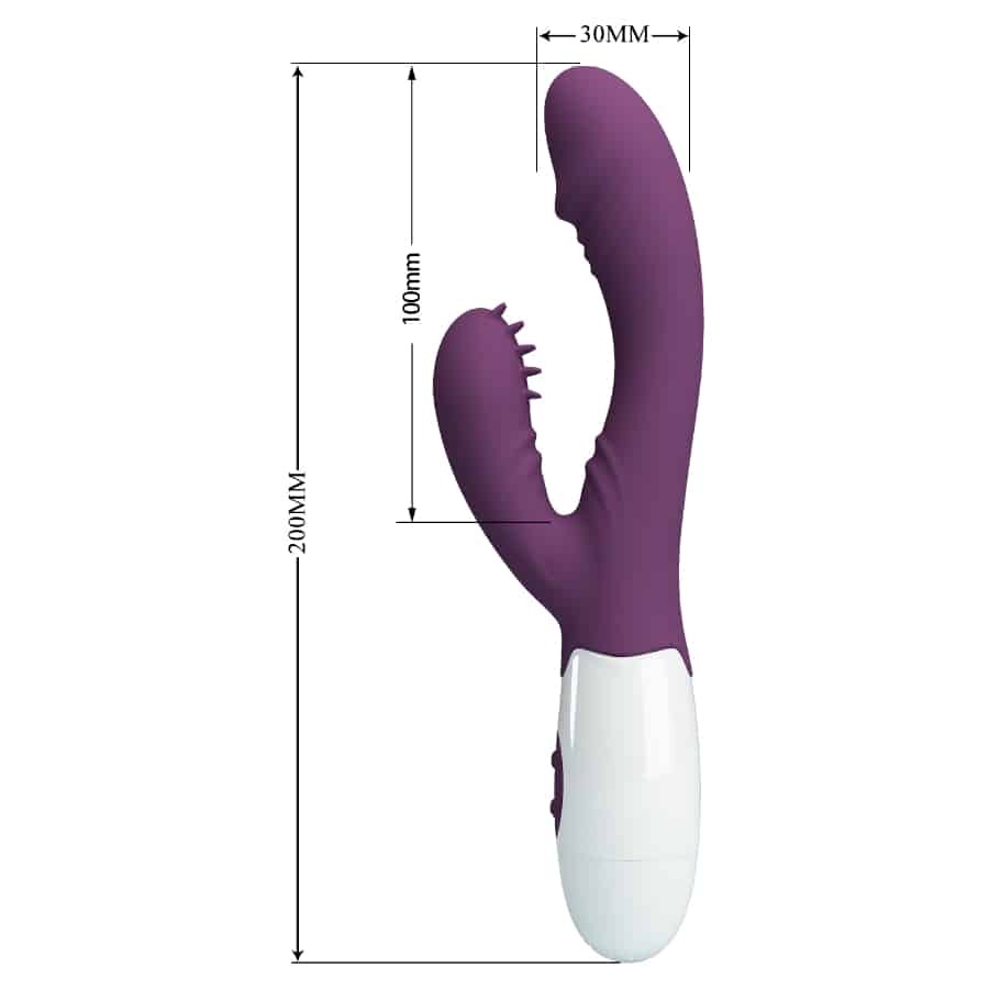 Pretty Love Andre Dual Stimulating Vibrator Purple Battery Measurements