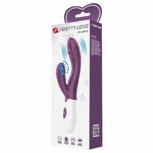 Pretty Love Andre Dual Stimulating Vibrator Purple Packaging