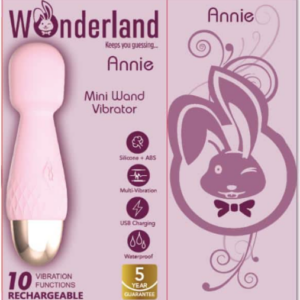 Wonderland Annie Mini Wand Rechargeable Light Pink Packaging