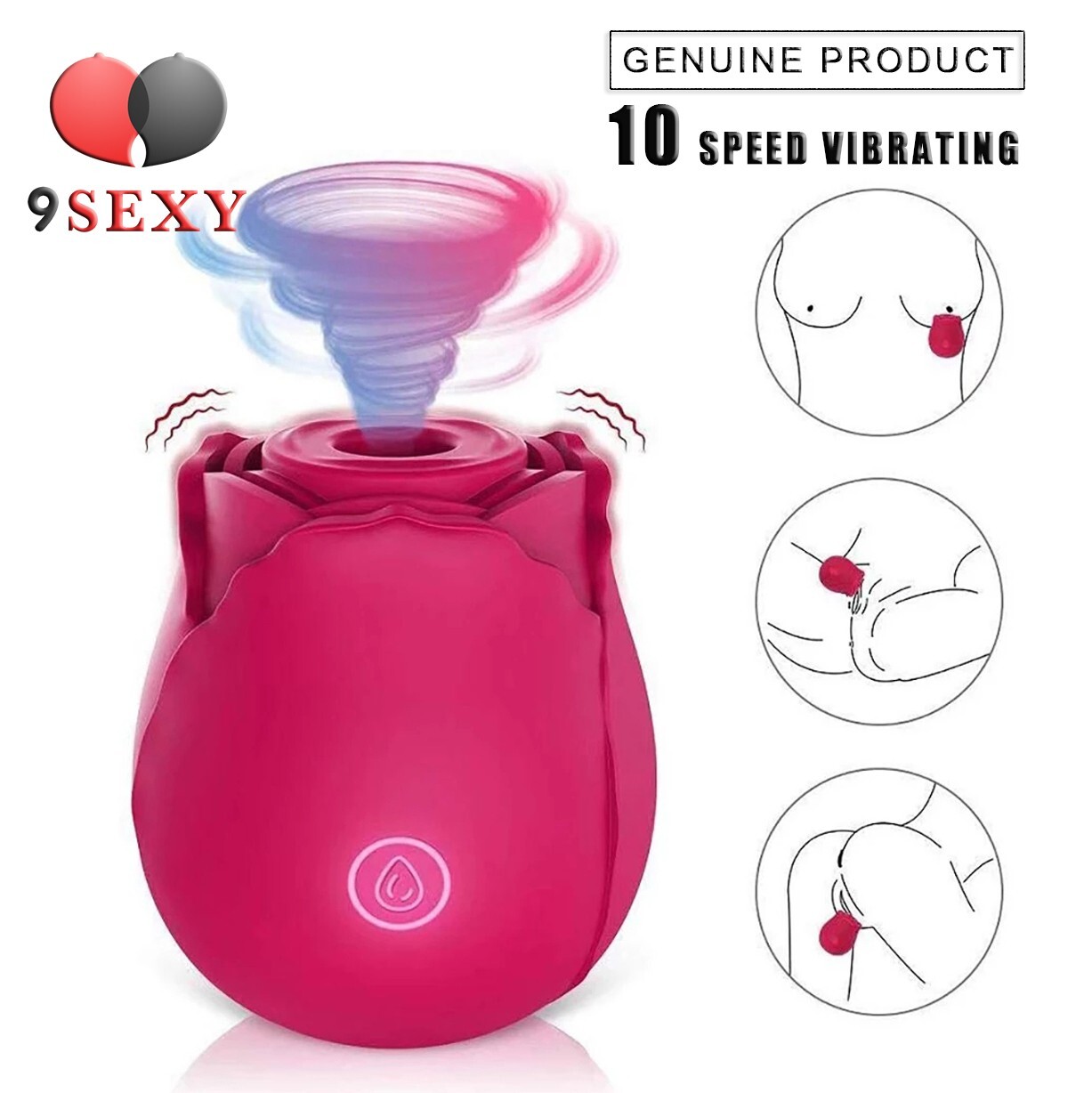 Wonderland Rose Shaped Suction & Vibration Options