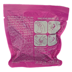 Cupid Premium Female Natural Latex condom back view